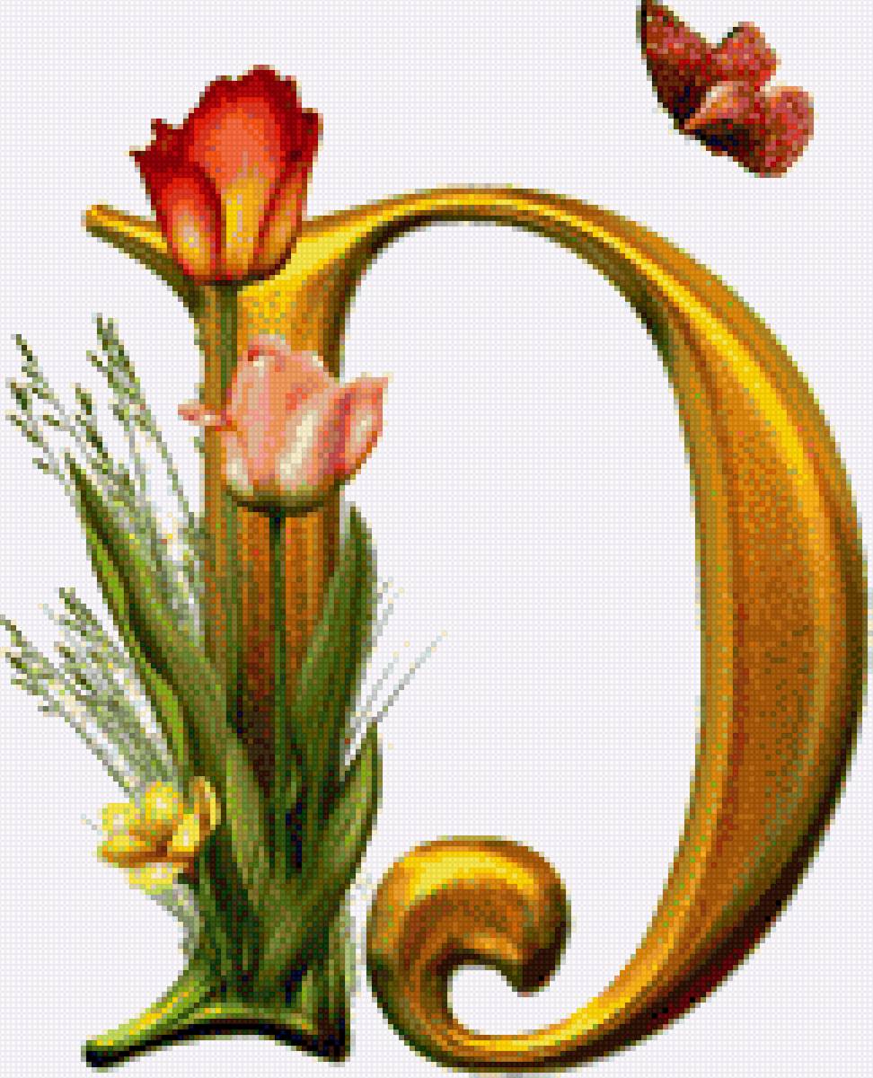 Алфавит с цветами - английский, абетка, алфавит, цветы - предпросмотр