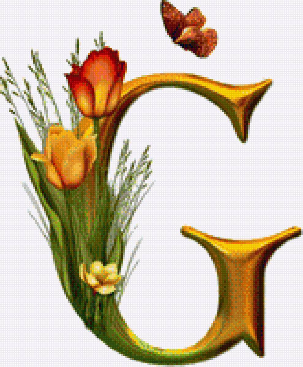 Алфавит с цветами - английский, алфавит, абетка, цветы - предпросмотр