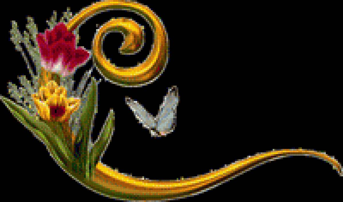 Алфавит с цветами - алфавит, английский, абетка, цветы - предпросмотр