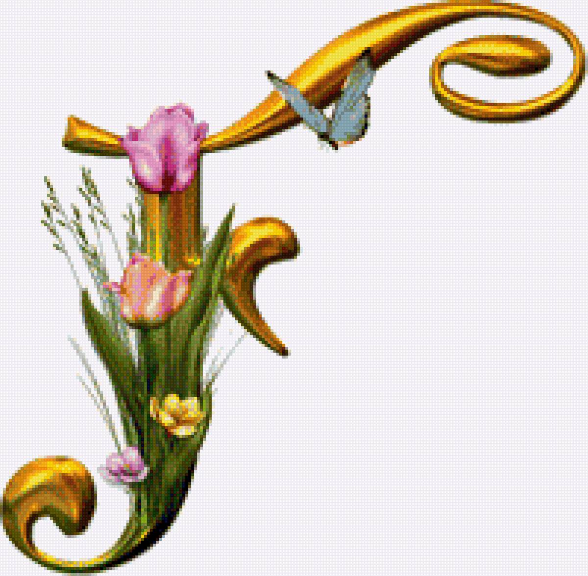 Алфавит с цветами - английский, цветы, абетка, алфавит - предпросмотр