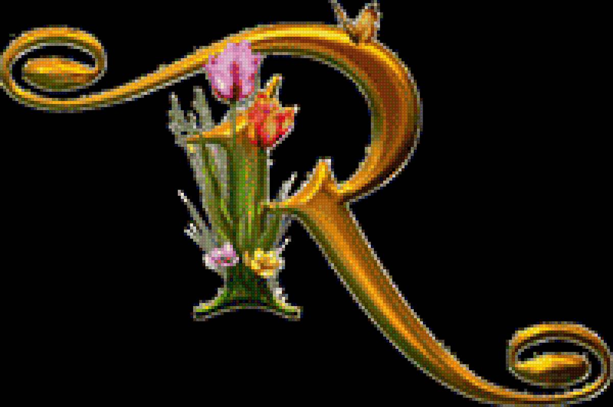 Алфавит с цветами - цветы, алфавит, абетка, английский - предпросмотр