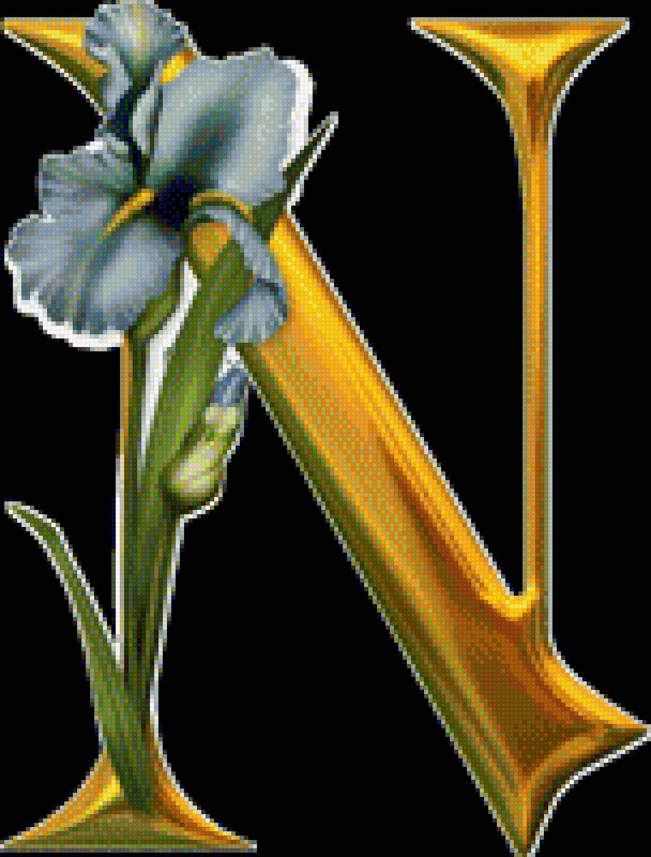 Алфавит с цветами - английский, абетка, алфавит, цветы - предпросмотр