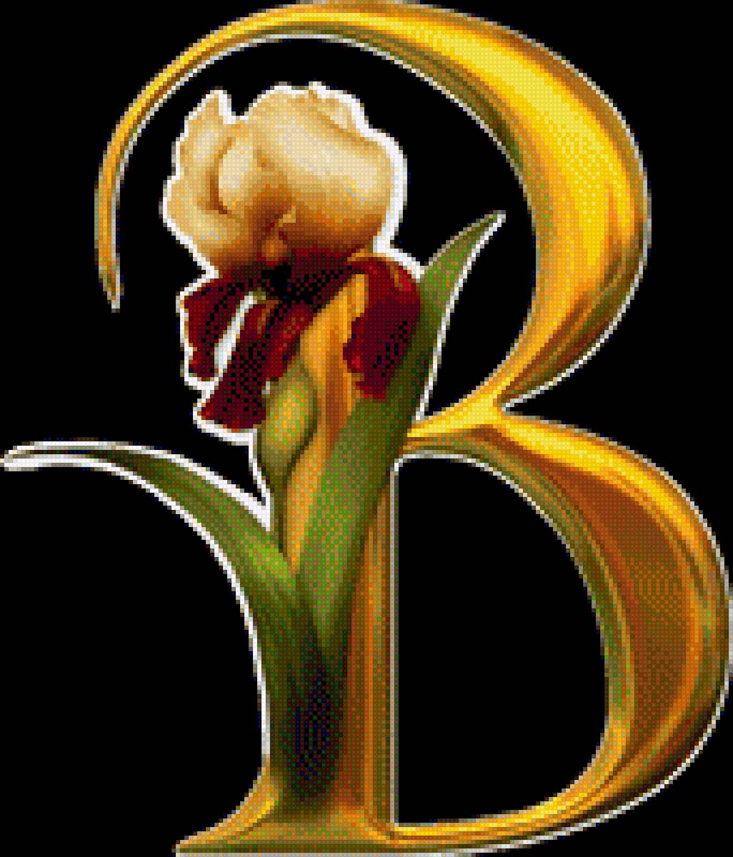 Алфавит с цветами - цветы, английский, алфавит, абетка - предпросмотр