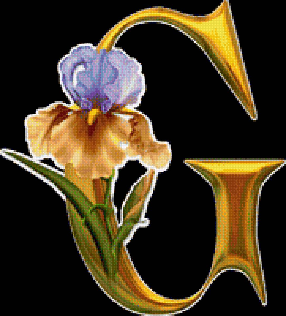 Алфавит с цветами - абетка, цветы, алфавит, английский - предпросмотр