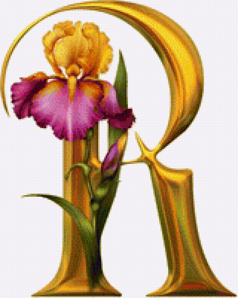 Алфавит с цветами - цветы, английский, абетка, алфавит - предпросмотр