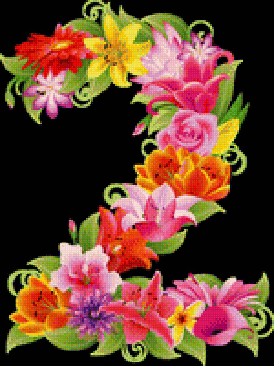 Цифры цветочные - школа, оформление, счет, цветы, цифры - предпросмотр