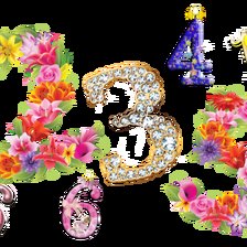 Схема вышивки «Цифры цветочные»