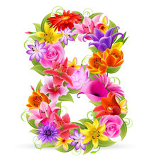 Схема вышивки «Цифры цветочные»