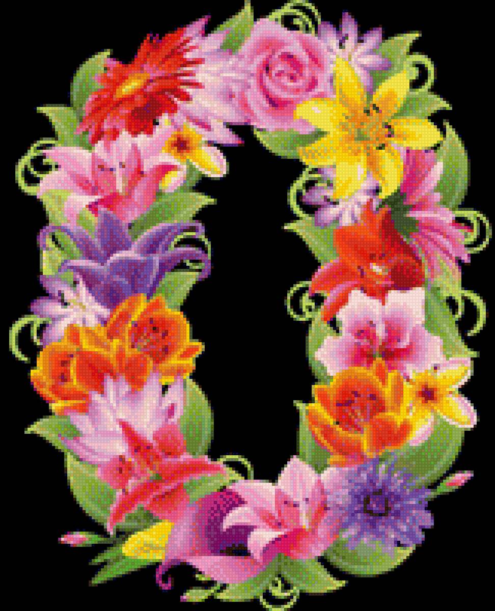 Цифры цветочные - оформление, счет, цветы, цифры, школа - предпросмотр