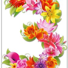 Схема вышивки «Цифры цветочные»