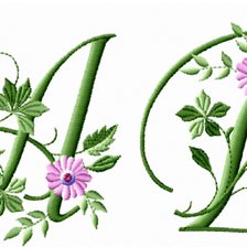 Схема вышивки «Алфавит с цветами»