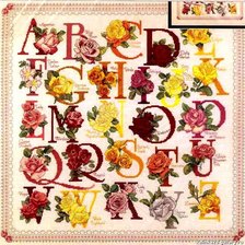 Схема вышивки «Алфавит с цветами»