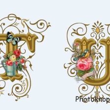 Схема вышивки «Алфавит с цветами»