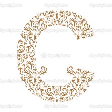 Схема вышивки «Буква С орнамент»