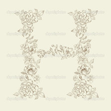 Схема вышивки «Буква Н орнамент»