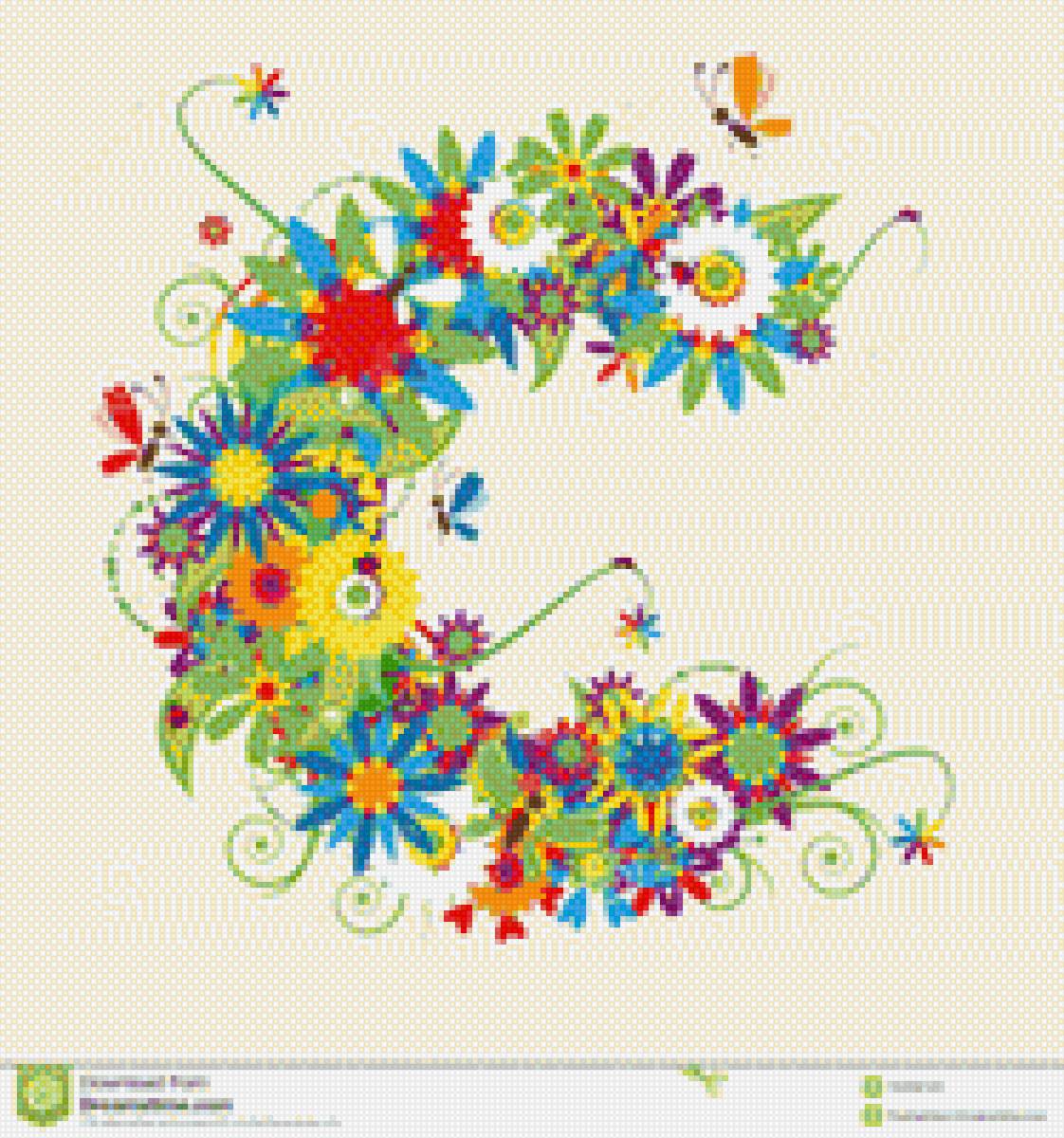 Алфавит с цветами - абетка, цветы, алфавит - предпросмотр