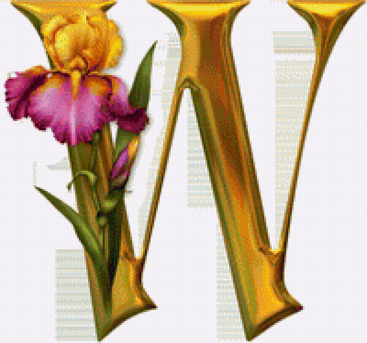 Алфавит с цветами - английский, абетка, цветы, алфавит - предпросмотр