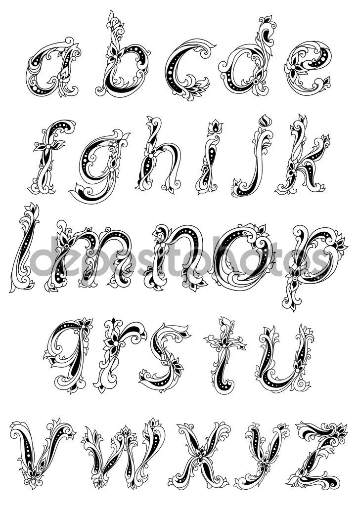 Алфавит с цветами - английский, абетка, алфавит, цветы - оригинал