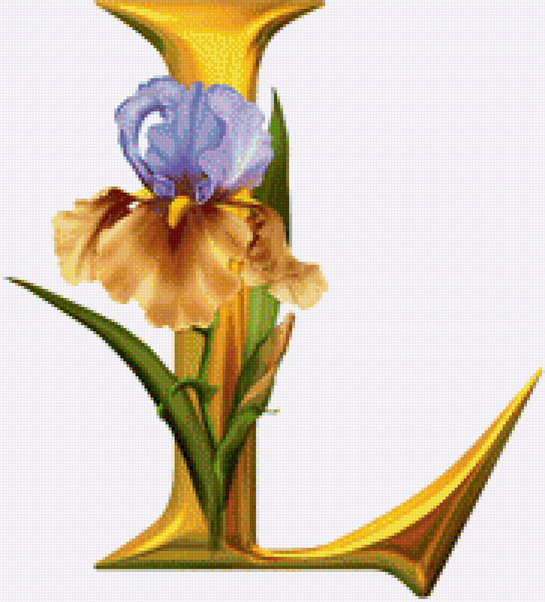 Алфавит с цветами - алфавит, цветы, абетка, английский - предпросмотр