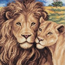 Схема вышивки «Львиная пара»
