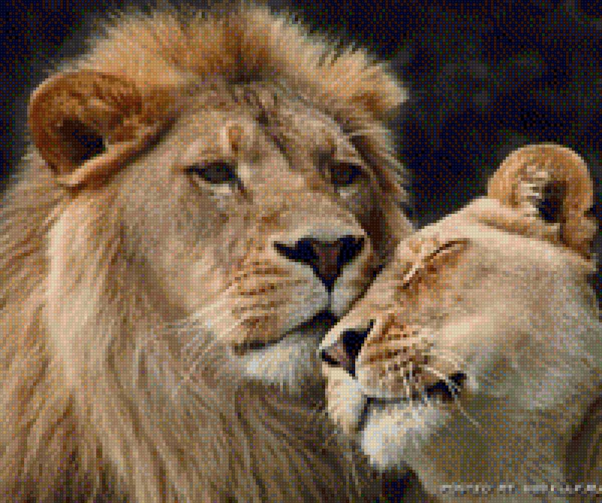 Львы на отдыхе - пара львов, природа, дикие звери, саванна, звери, лев, львы - предпросмотр