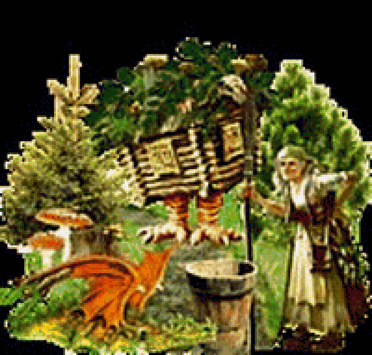 Избушка на курьих ножках и баба Яга - сказки, избушка, дом бабыяги, на курьих ножках, мультяшки, хатка - предпросмотр