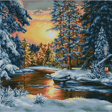 Схема вышивки «Зима в лесу»