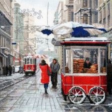 Схема вышивки «зима в городе»