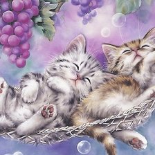 Схема вышивки «спящие котята»