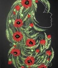 Схема вышивки «Прическа с маками»