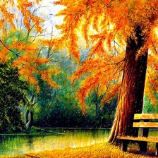 Схема вышивки «осенний пейзаж»