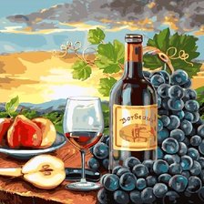 Схема вышивки «вино на закате»