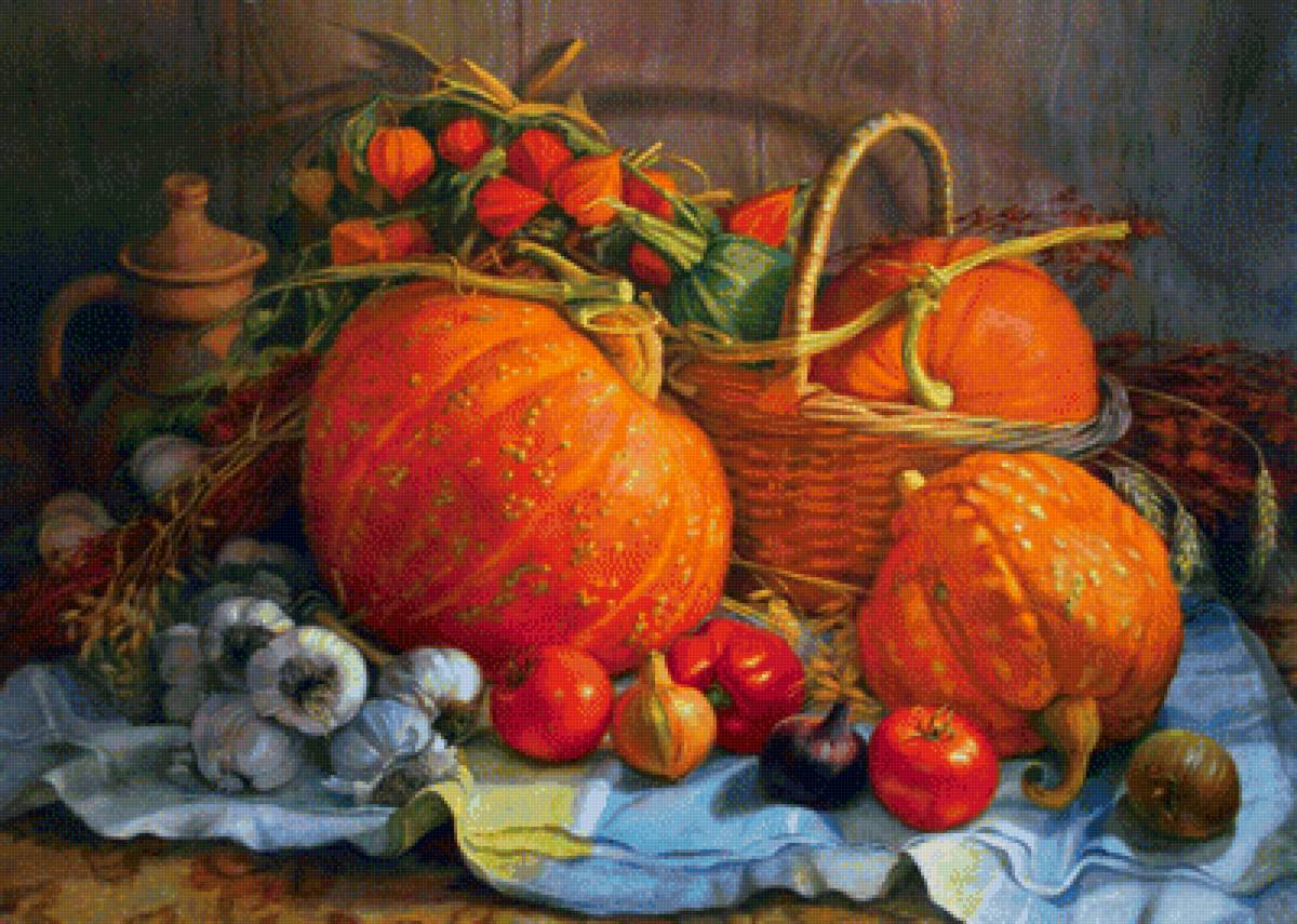 Урожай - чеснок, тыквы, овощи - предпросмотр