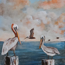 Схема вышивки «Louisiana Pelicans.»
