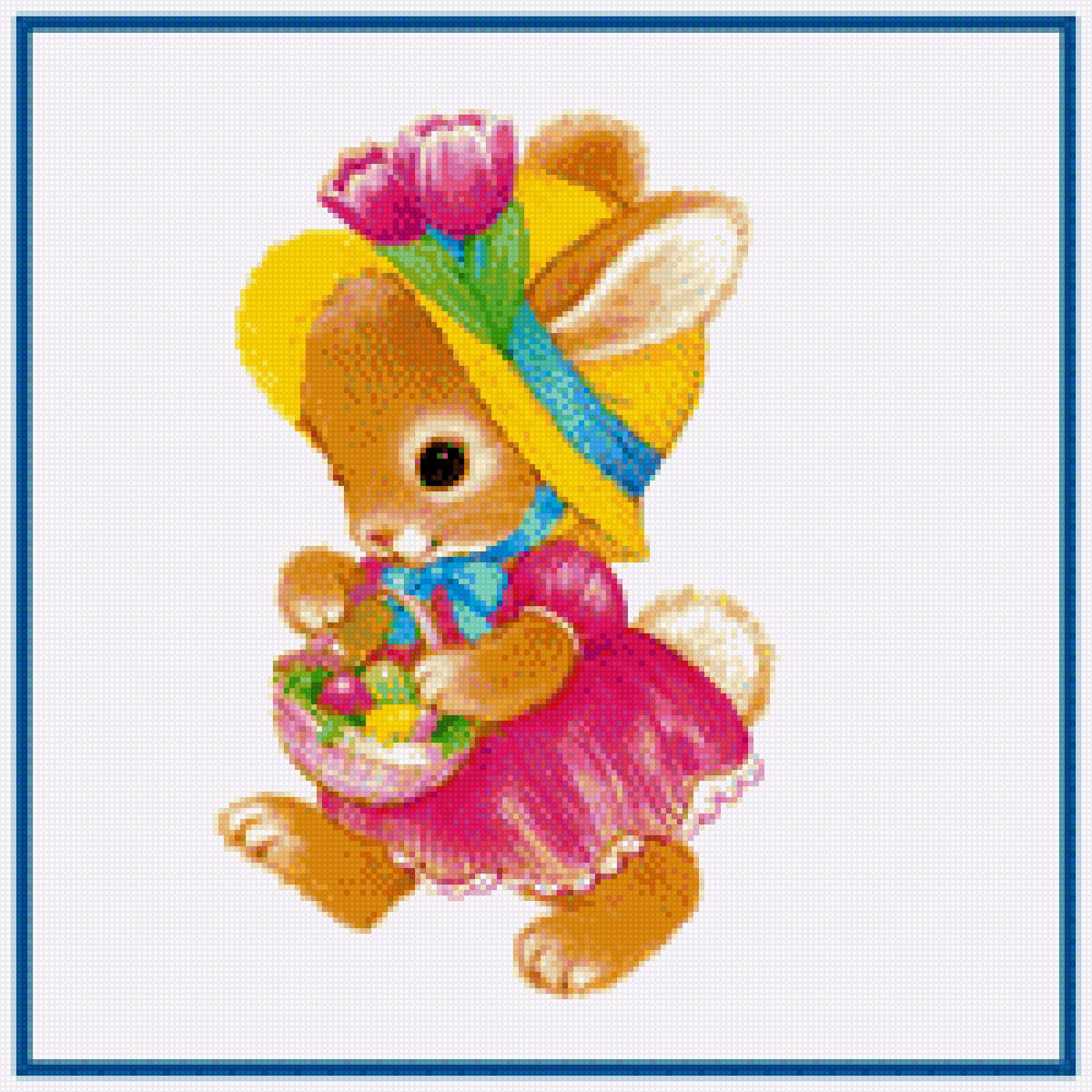 Пасхальный кролик - пасхальный кролик, детское, кролик, картинка, пасха - предпросмотр