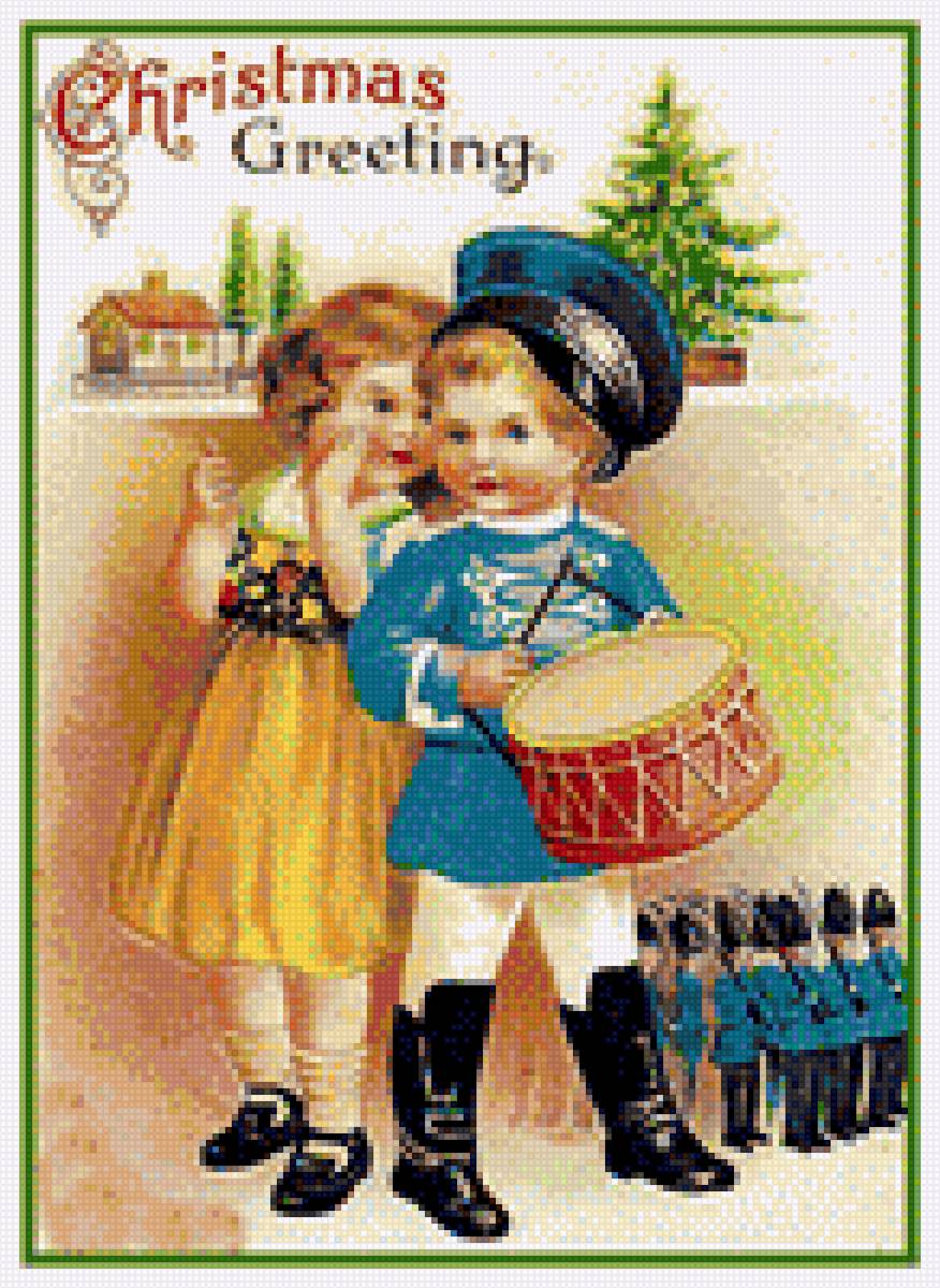 Новый год и дети - зима, новый год, пожелания, открытка, праздник, праздники зимние - предпросмотр