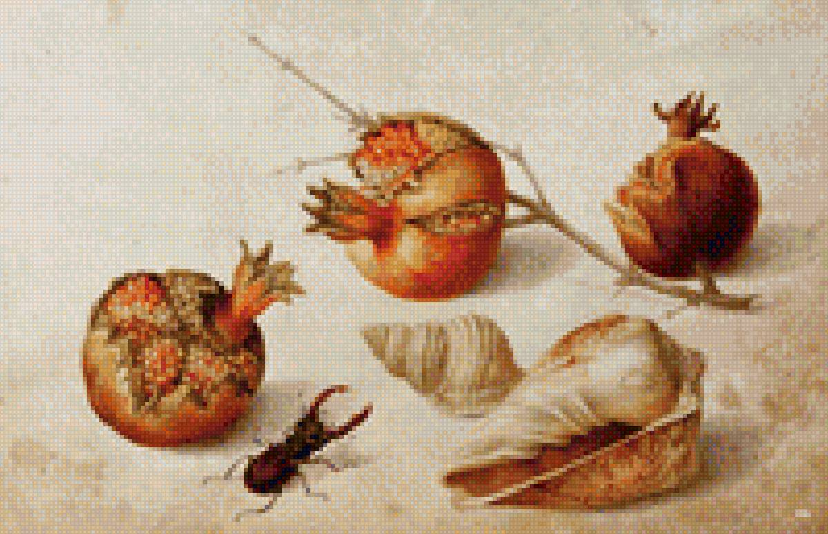 Гранаты - гранат, натюрморт - предпросмотр