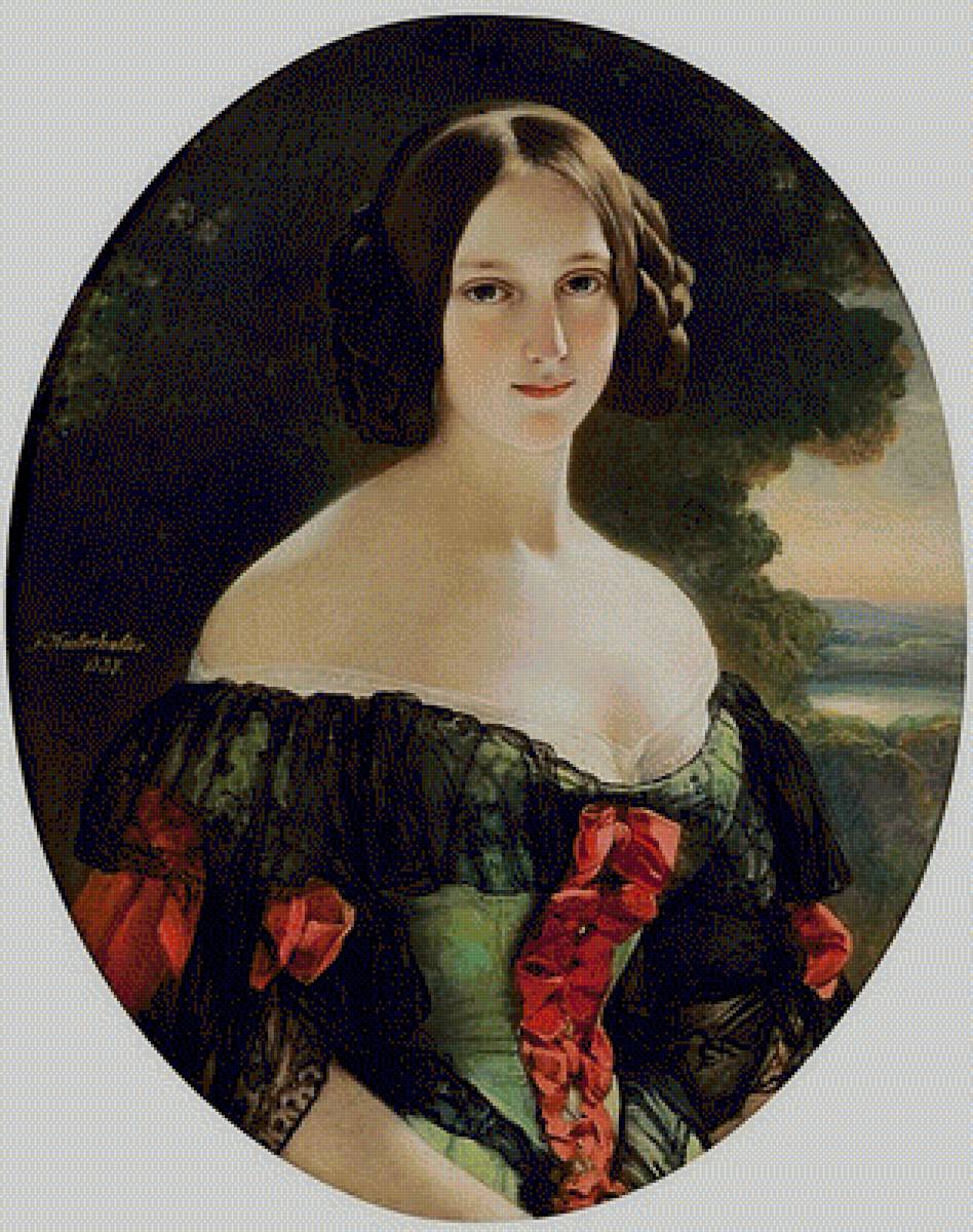 Портрет девушки - репродукция, девушка, портрет - предпросмотр