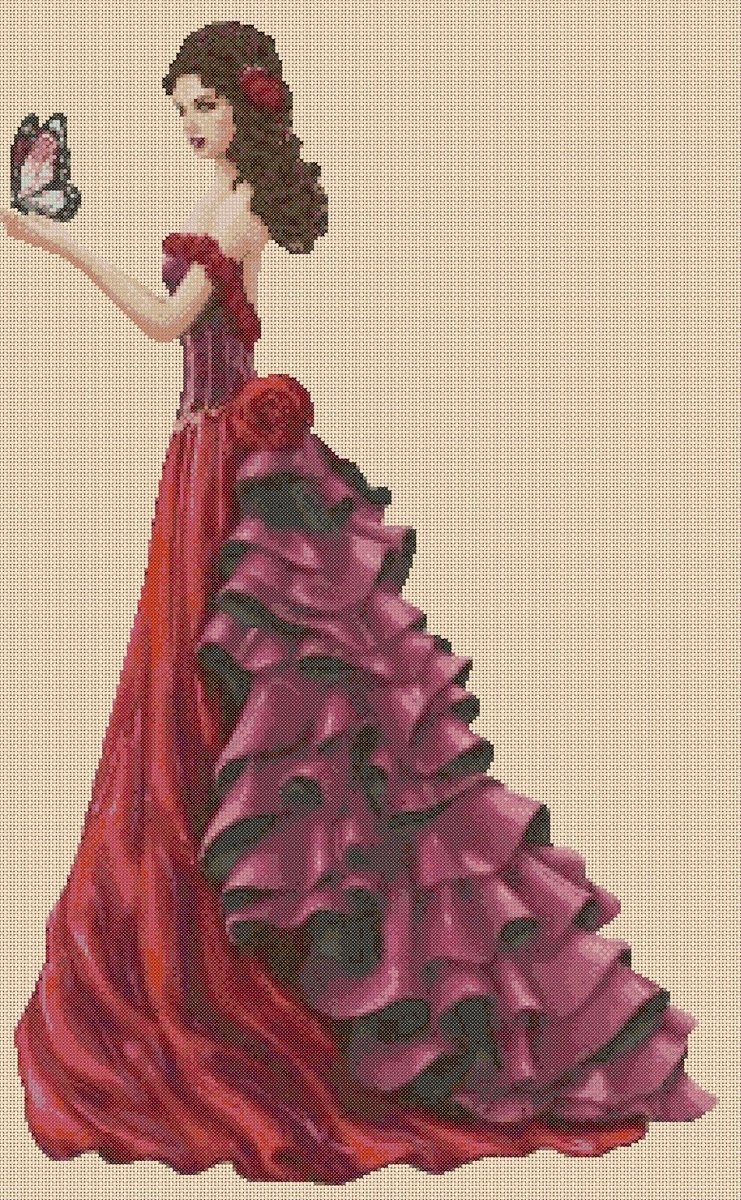 Леди - женщина, ретро, девушка, открытка, картина, леди, образ - оригинал