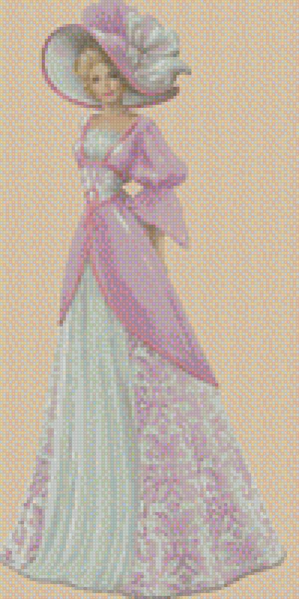 Леди - ретро, картина, открытка, женщина, девушка, образ, леди - предпросмотр