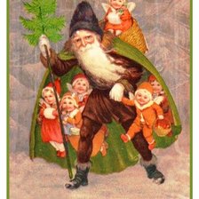 Схема вышивки «Дед Мороз в лесу»