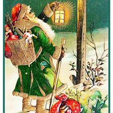 Схема вышивки «Дед Мороз в лесу»