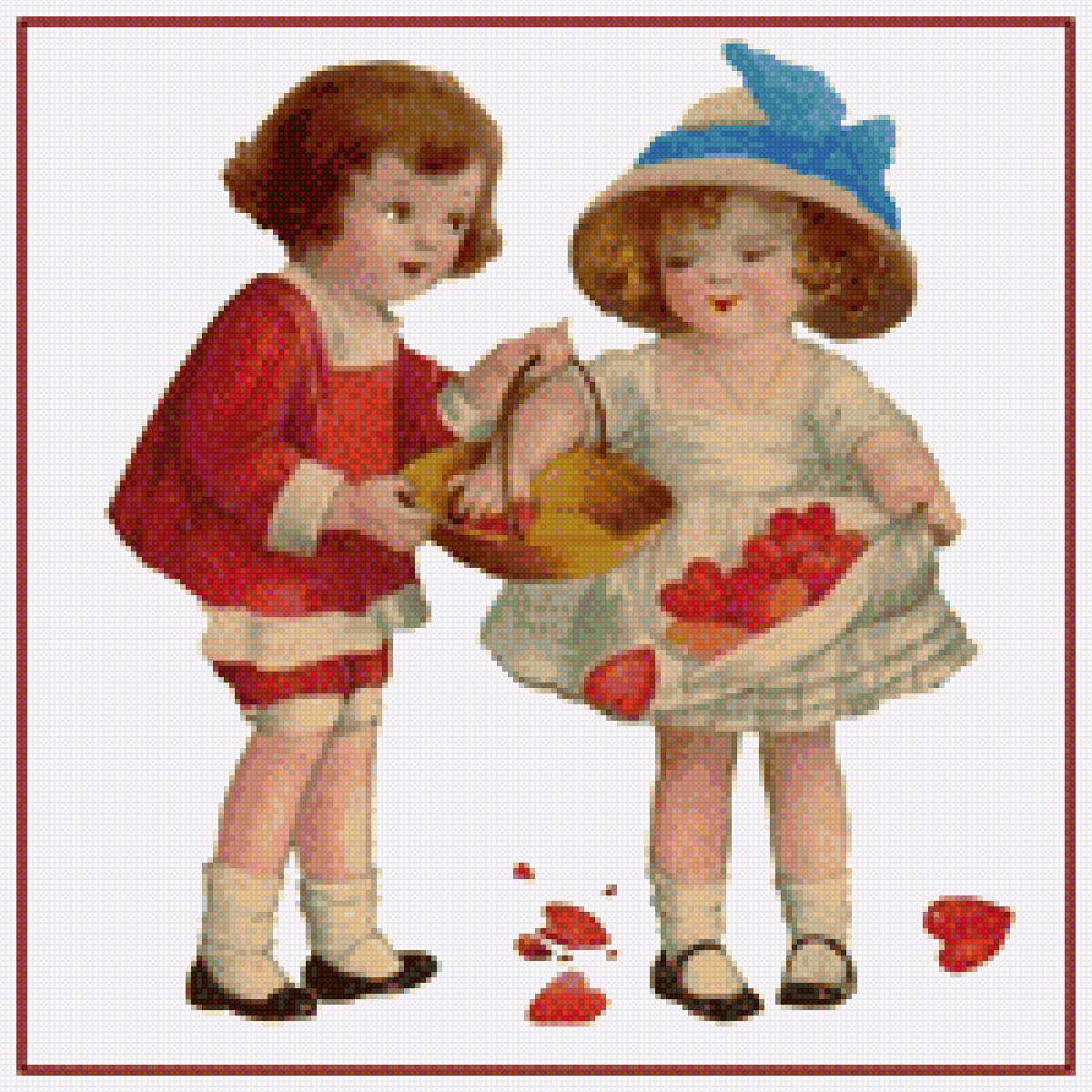 Валентинка - ангелы, день влюбленных, поздра, валентинов день, любовь, сердца - предпросмотр