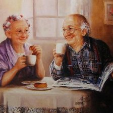 Схема вышивки «За чашечкой чая»