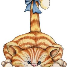 Схема вышивки «Котенок с бантиком»