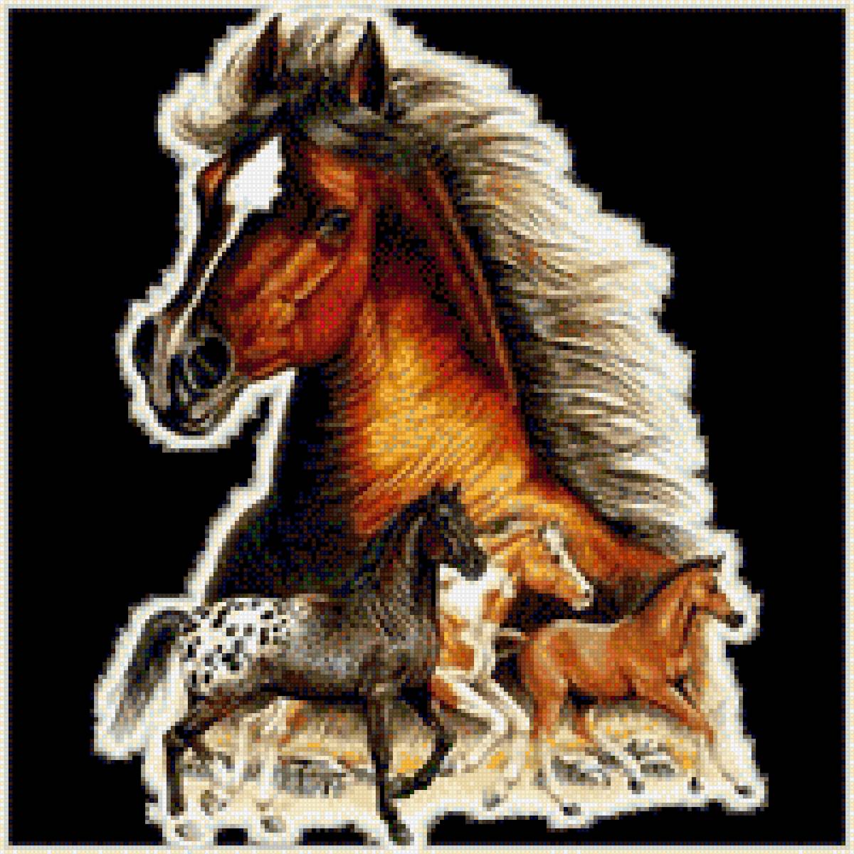 Конь - животные, лошади, конь, картина - предпросмотр