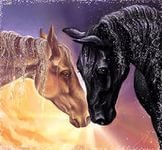 Схема вышивки «Пара лошадей»