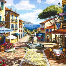 Схема вышивки «улочка к морю»