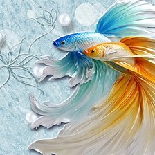 Схема вышивки «две рыбки»