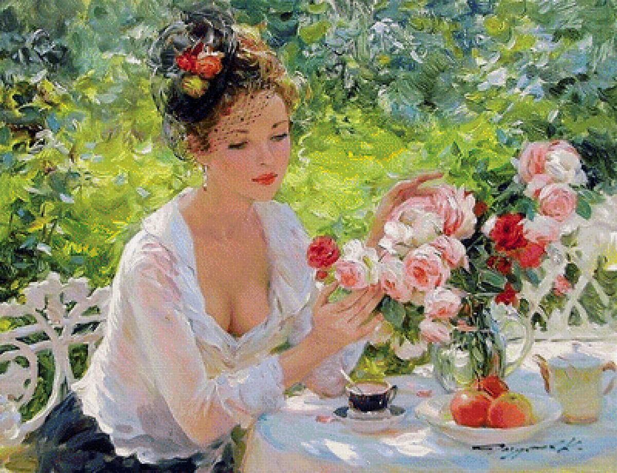 Мечта - цветы, девушка - предпросмотр